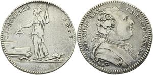 O3981 Rare Jeton Louis XVI Franc Maçonnerie Loge Amis Liberté Argent