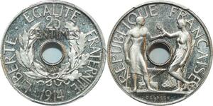 O4 Finest Top Pop France 25 Centimes Essai Delpech 1914 PCGS SP66 FDC -&gt; M offer