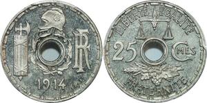 O5 Finest Top Pop France 25 Centimes Essai 1914 PCGS SP66 FDC -&gt; Make offer