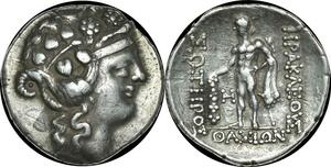O37 Rare Thrace Thasos Tetradrachm Dionysos Herakles 148-80 Argent Silver