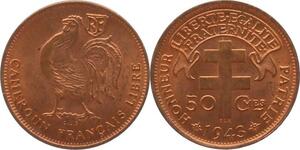 O85 Cameroun 50 Centimes 1943 Pretoria Cod Rooster FDC !!!! -> Make offer