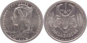 O195 Madagascar 1 Franc Marianne 1948 Splendide -> Make offer