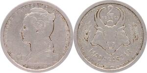 O196 Madagascar 2 Francs Marianne 1948 -> Make offer