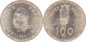 O211 Nouvelles-Hébrides 100 Francs Marianne Tambour 1966 Argent Silver FDC !!!