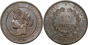 O281 France Rare 10 Centimes Cérès 1871 A Paris Splendide FDC > Make offer