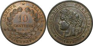 O282 France Rare 10 Centimes Cérès 1873 A Paris Splendide > Make offer