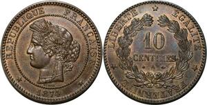 O283 France Rare 10 Centimes Cérès 1874 A Paris Splendide > Make offer
