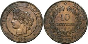 O293 France Rare 10 Centimes Cérès 1895 A Paris SUP -> Make offer