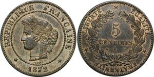 O296 France Rare 5 Centimes Cérès 1872 K Bordeaux Splendide -> Make offer