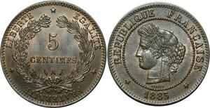 O301 France Rare 5 Centimes Cérès 1885 A Paris FDC !!!! -> Make offer