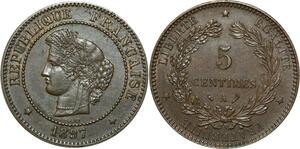 O306 France Rare 5 Centimes Cérès 1897 A Paris SUP SPL -> Make offer