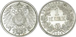 O399 Germany 1 Mark Wilhelm II 1915 D Munich Argent Silver