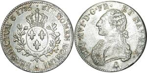 O523 France Rare Ecu Louis XVI branches d'olivier 1785 A Paris Quasi SUP Argent