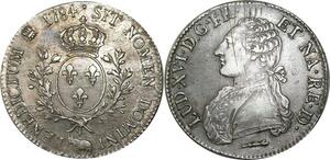 O527 France Rare Ecu Louis XVI branches d'olivier 1784 Pau TTB++ Argent