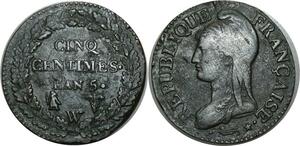 O535 France 5 Centimes Dupré an 5 W Lille