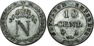 O537 France 10 Centimes Napoléon Ier Couronnée 1808 A Paris