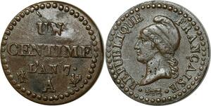 O539 France Un Centime Dupré an 7 A Paris