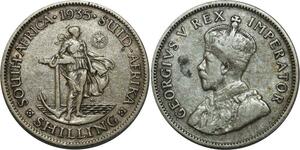 O732 South Africa 1 Shilling George V 1935 Argent Silver