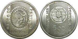O766 Portugal 500 Escudos Banque du Portugal 1996 Argent Silver UNC