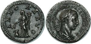 O824 Rare Denier Severus Alexander Auguste Rome AnNonna Avg 222-235