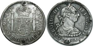 O858 Mexico 2 Reales Carlos III 1781 Mo FF Silver