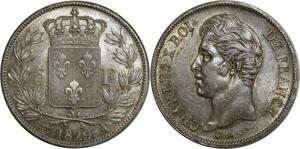 O865 France Rare 5 Francs Charles X 1829 A Paris Argent Silver Superbe