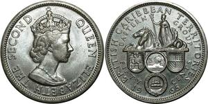 O946 East Caribbean States 50 Cents Elizabeth II 1965 UNC