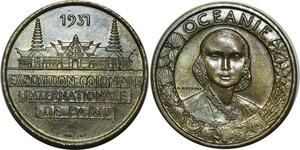 O968 Médaille Paris Colonial Exposition 1931 Océanie Mouroux