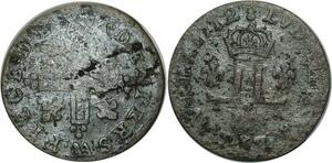 O1021 Rare !!! France France Louis XIV 15 XXX Deniers 1712 AA Metz