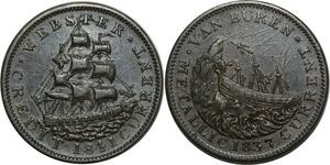 O1043 USA One Daniel Webster Ship CRedit Currency 1841 Van Buren 1837