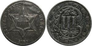 O1049 USA 3 Three cents Star 1859 Silver