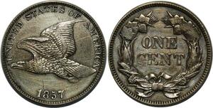 O1057 USA Flying Eagle 1 Cent 1857 AU