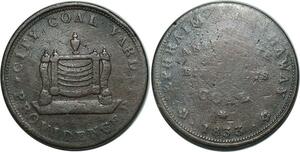 O1074 USA Token City Coal Yard Hard Times Tokens Providence RI