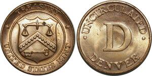 O1080 USA One Cent Treasury United State Mint Denver UNC !!