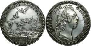 O1083 Rare ! Token USA Canada Louis XV jeton Aigles 1758 Paris Argent