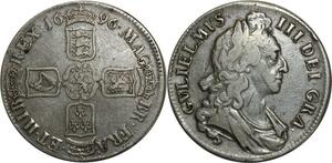 O1099 Scarce United Kingdom Crown William III 1696 Silver ->Make offer