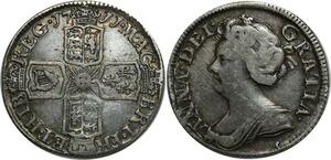 O1100 United Kingdom Six Pence Anne 1711 Almost XF !! Nice toning