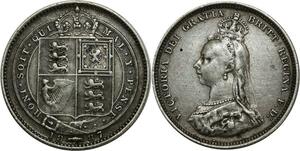 O1104 Great Britain Shilling Victoria 1887 Silver