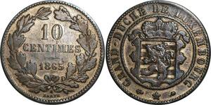 O1124 Luxembourg 10 Centimes 1865