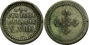 O1146 Italy Rare Poids Monetaire 4 quatre Pistoles X d VIII g