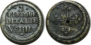 O1149 Rare Italy Poids Monetaire 2 Pistoles