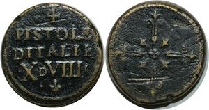 O1150 Italy Rare Poids Monetaire 4 quatre Pistoles X d VIII g