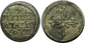 O1152 Italy Rare Poids Monetaire 4 quatre Pistoles X d VIII g