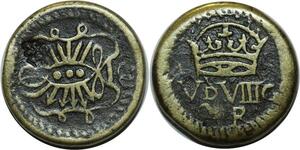 O1163 Rare Spain Poids Monetaire 2 Reales countermarked Philippe IV 1605-1665