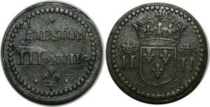 O1172 France Rare Henri III Henri IV Poids Monetaire 1/2 demi-Teston Anvers