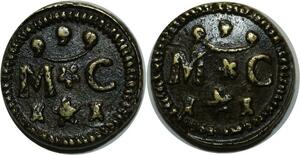 O1181 France Rare Poids Monetaire M * C - M * C Double revers