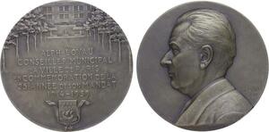 O1268 Rare Médaille atelier Ch. Pillet Alphonse Loayu 1939 Paris 25 ans Mandat
