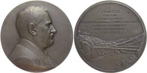 O1273 Rare Médaille atelier Ch. Pillet Fiancette 1938 Senateur Paris