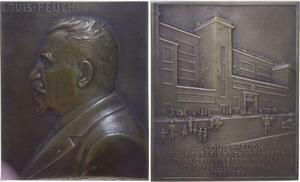 O1291 Rare Plaque atelier Pillet 1933 Louis Peuch 25 ans Paris Conseiller