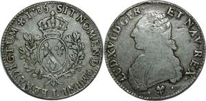 O1304 France Ecu Louis XVI Branches D'oliviers 1785 L Bayonne Argent